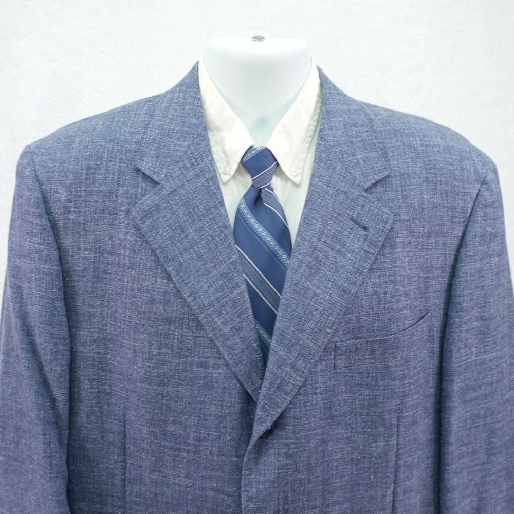 Canali Blue Basketweave Wool‎ Sport Coat 3 Button 44L